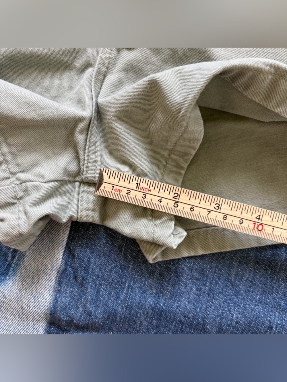 no boundaries Vintage Button Fly Mini Shorts Sage Green 90s Mid Rise Size 7 - Picture 10 of 10